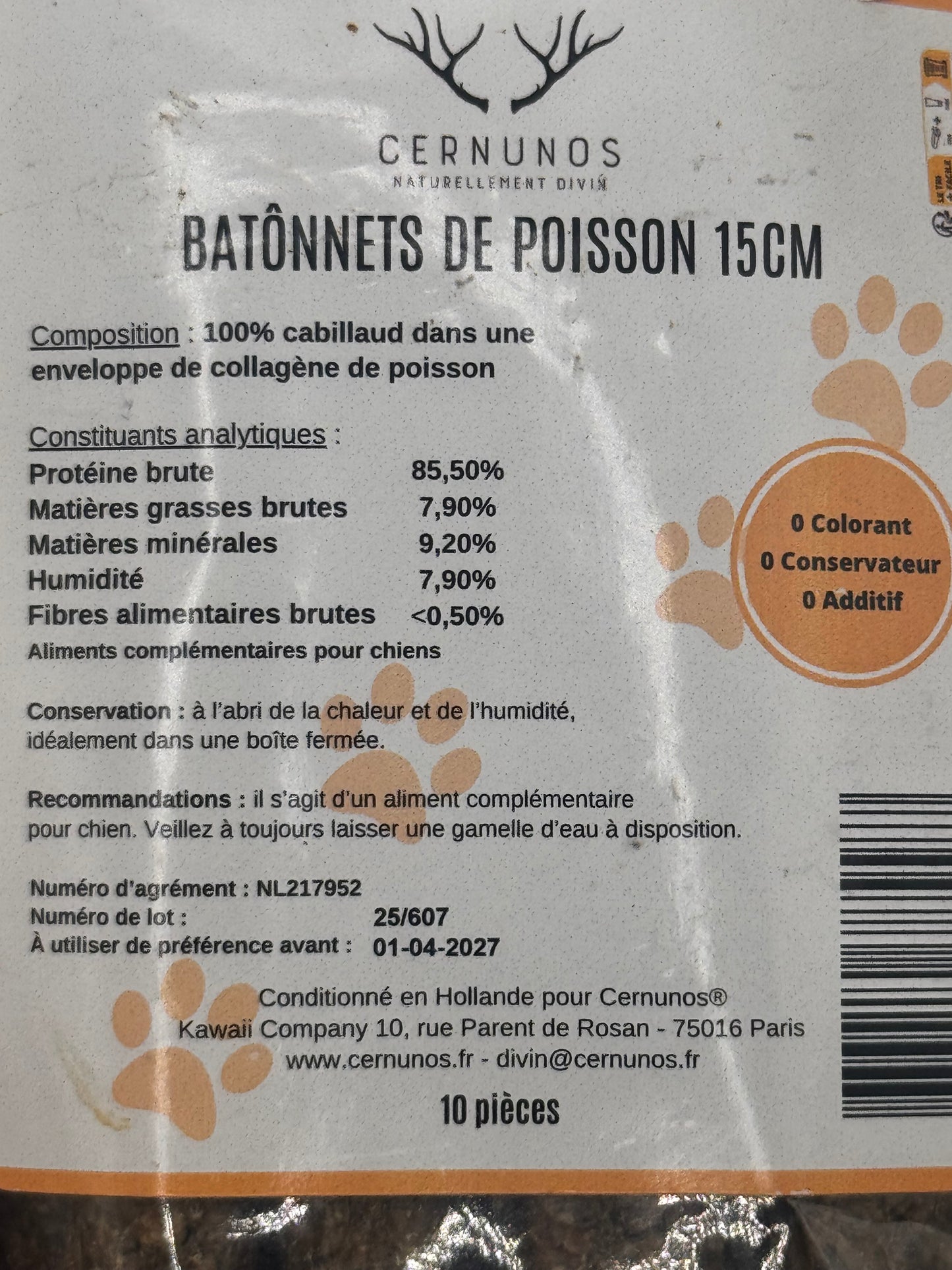Bâtonnets de poisson 15 cm