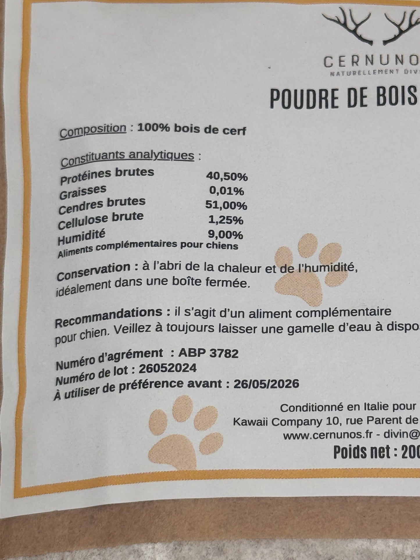 Poudre de bois de cerf