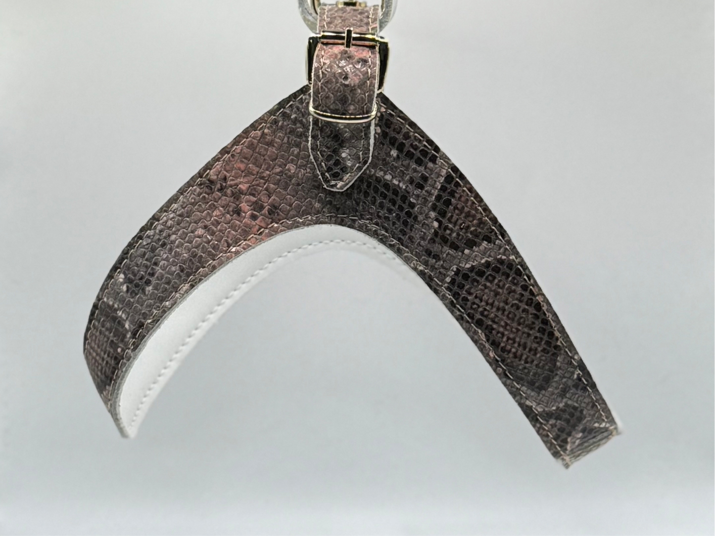 Salmon pink python harness