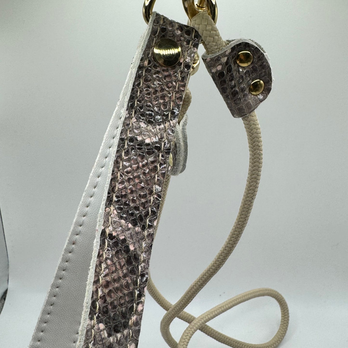 Salmon pink python harness