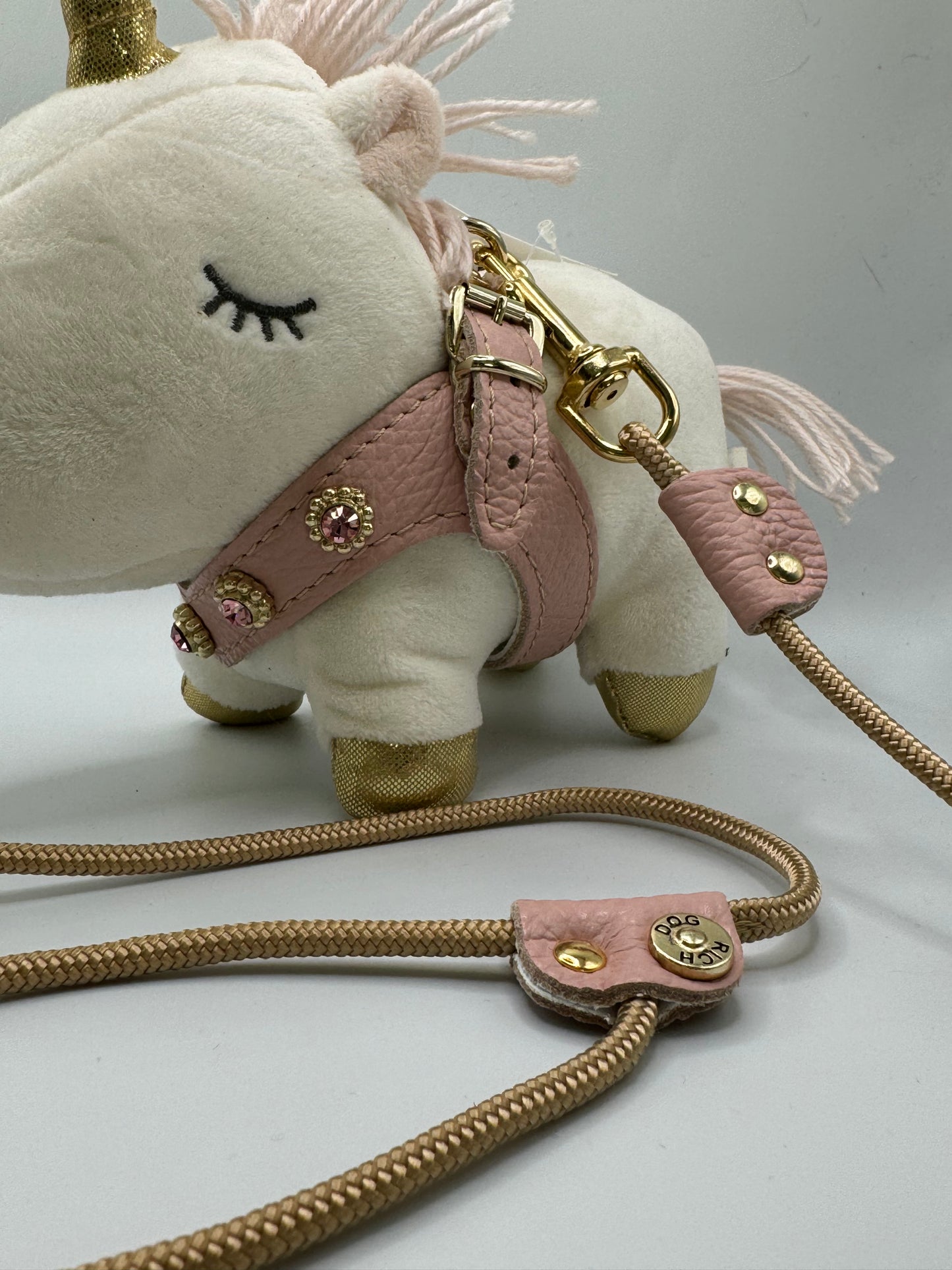 Powder pink 'Strass' harness and matching leash