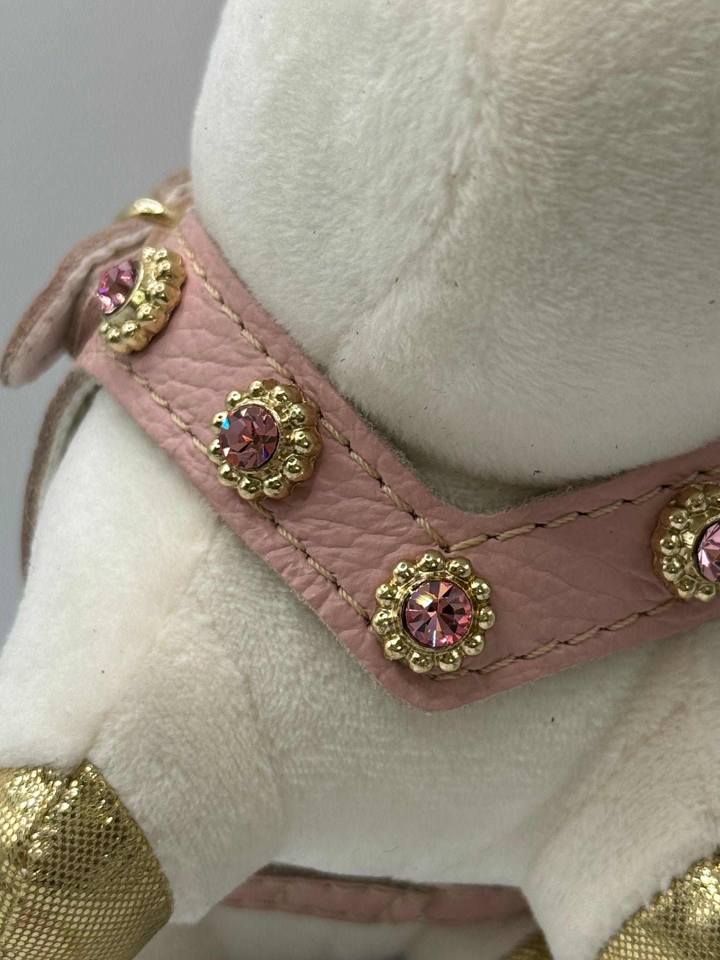 Powder pink harness 'Pink rhinestones'