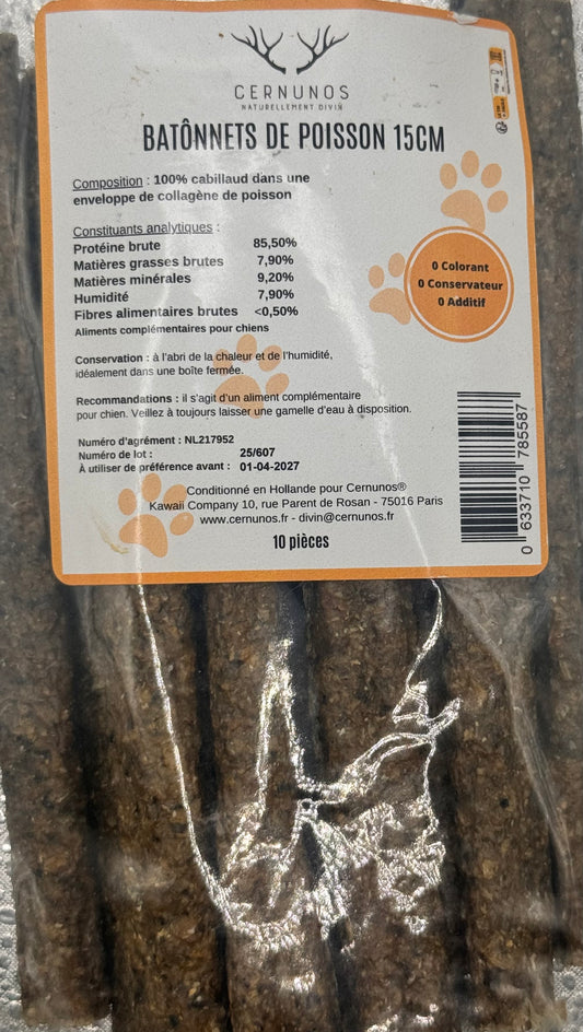 Bâtonnets de poisson 15 cm