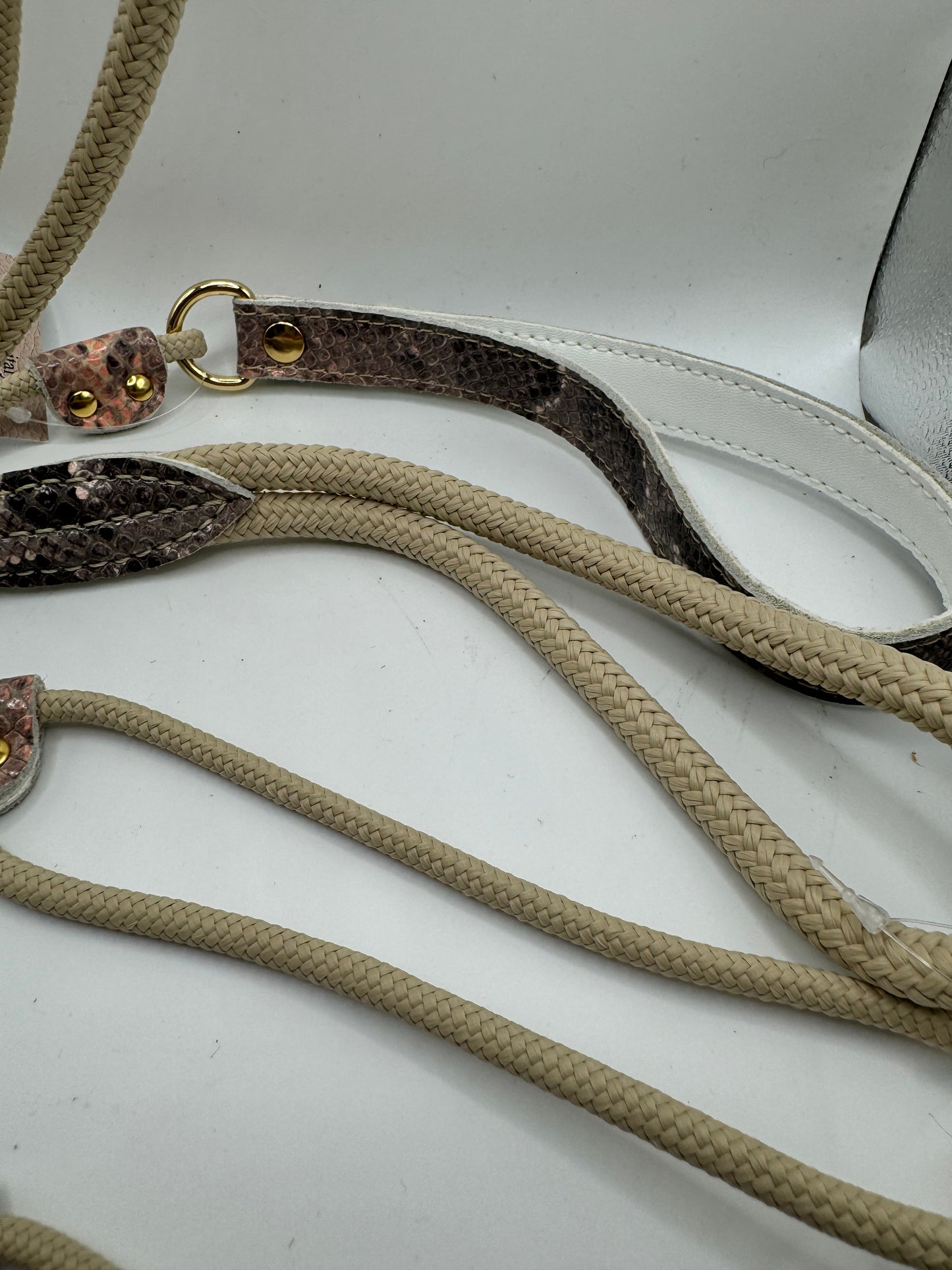 Salmon pink python harness