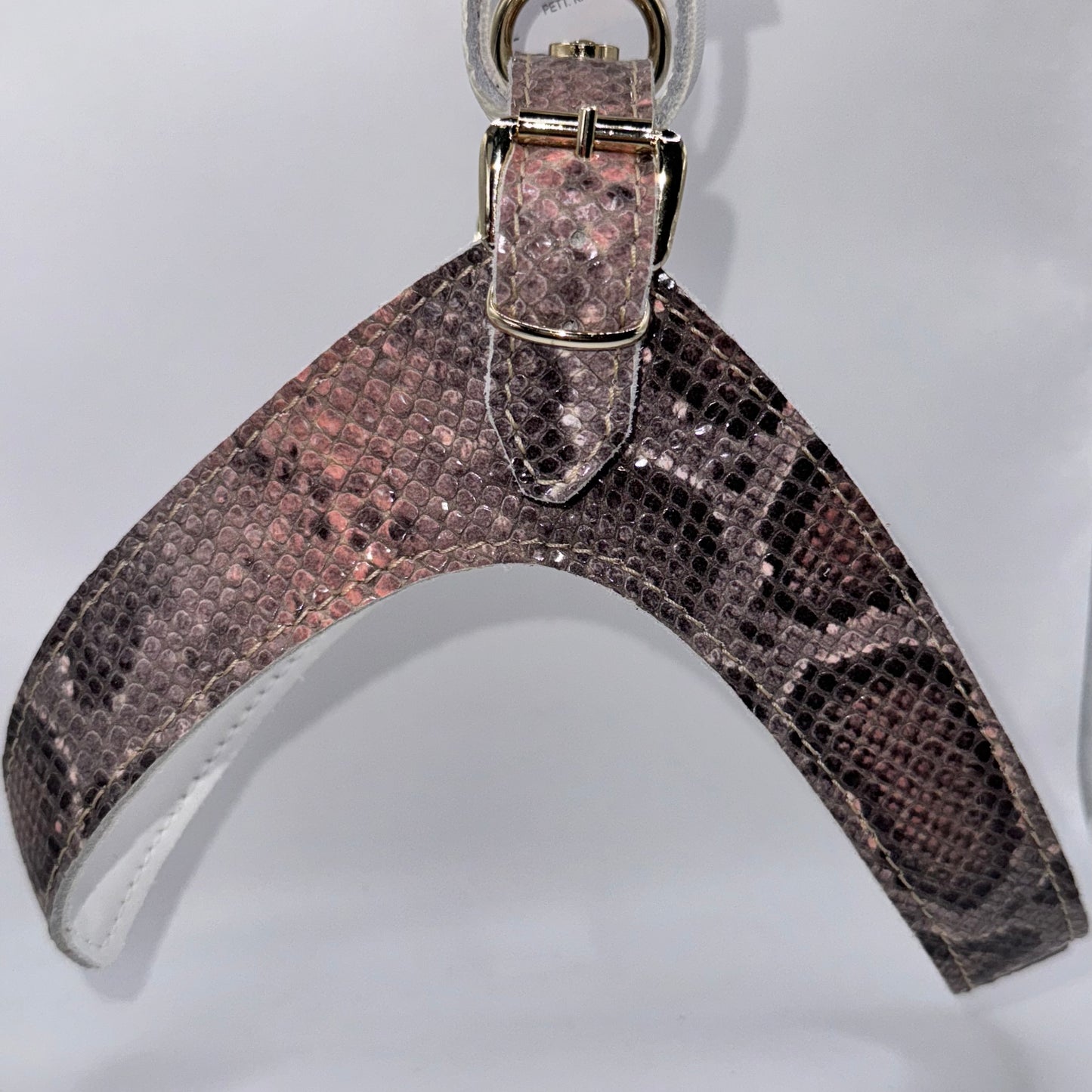 Salmon pink python harness