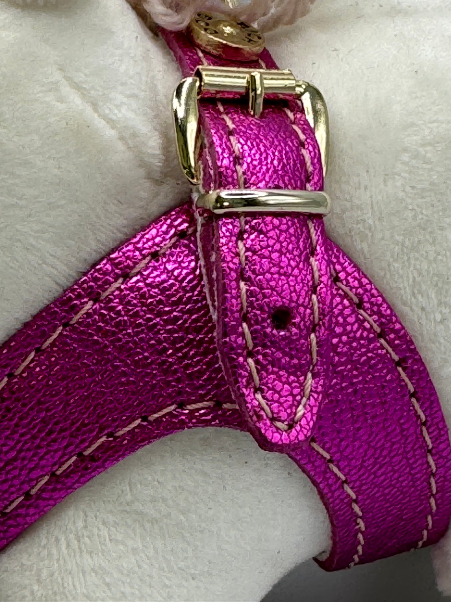 Fuschia 'Metal' harness and matching leash